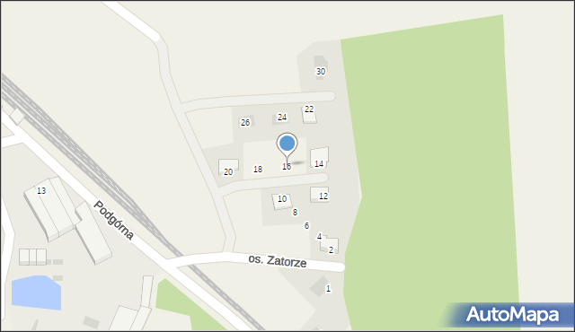 Włoszakowice, Osiedle Zatorze, 16, mapa Włoszakowice