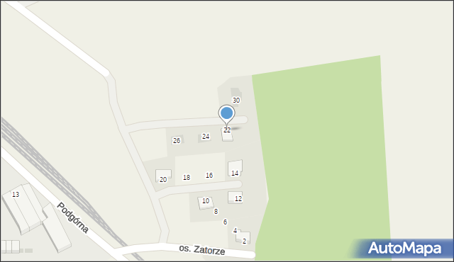 Włoszakowice, Osiedle Zatorze, 22, mapa Włoszakowice