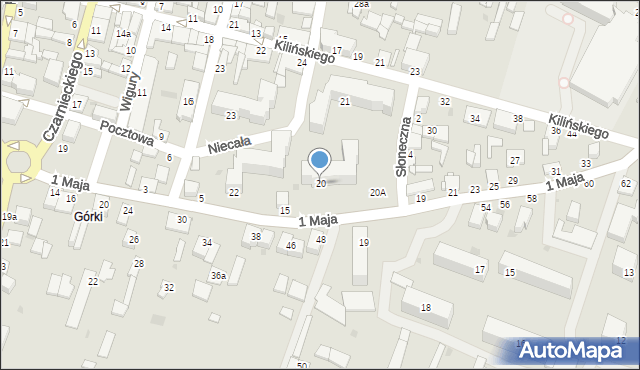 Włoszczowa, Osiedle Broniewskiego Władysława, 20, mapa Włoszczowa