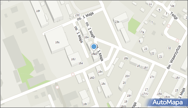 Wodzisław Śląski, Osiedle 1 Maja, 16a1, mapa Wodzisławia Śląskiego