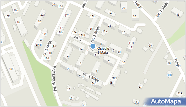 Wodzisław Śląski, Osiedle 1 Maja, 6/I, mapa Wodzisławia Śląskiego