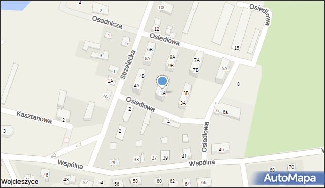 Wojcieszyce, Osiedlowa, 1A, mapa Wojcieszyce
