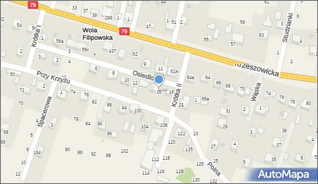 Wola Filipowska, Osiedlowa, 16, mapa Wola Filipowska