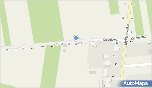 Wola Kiedrzyńska, Osiedlowa, 11, mapa Wola Kiedrzyńska