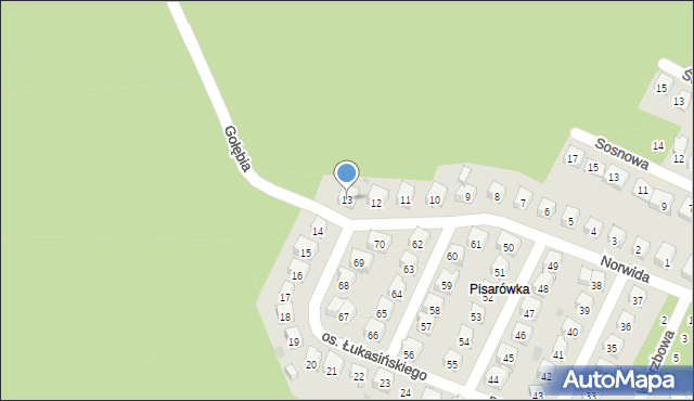 Wolbrom, Osiedle Łukasińskiego, 13, mapa Wolbrom