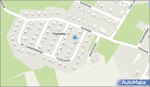 Wolbrom, Osiedle Łukasińskiego, 40, mapa Wolbrom