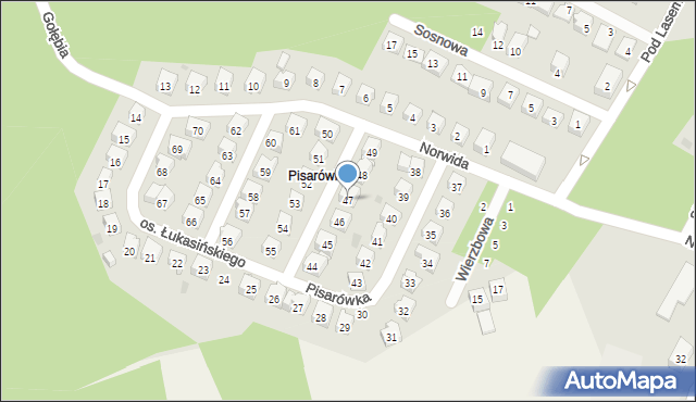 Wolbrom, Osiedle Łukasińskiego, 47, mapa Wolbrom