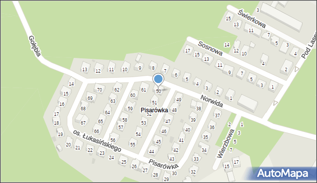 Wolbrom, Osiedle Łukasińskiego, 50, mapa Wolbrom