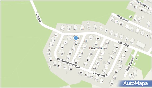 Wolbrom, Osiedle Łukasińskiego, 63, mapa Wolbrom