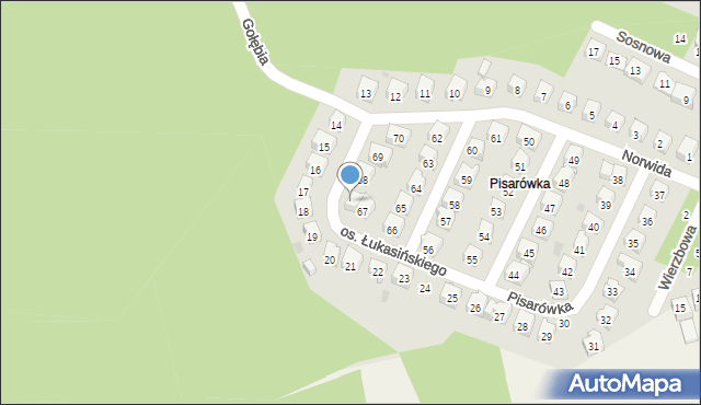 Wolbrom, Osiedle Łukasińskiego, 67a, mapa Wolbrom