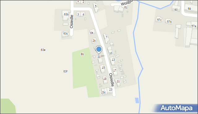 Wolibórz, Osiedle, 11, mapa Wolibórz