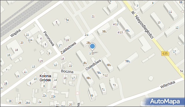 Wołomin, Osiedle Słoneczna, 1/10, mapa Wołomin