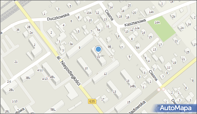 Wołomin, Osiedle Słoneczna, 11, mapa Wołomin