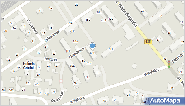 Wołomin, Osiedle Słoneczna, 6BL, mapa Wołomin