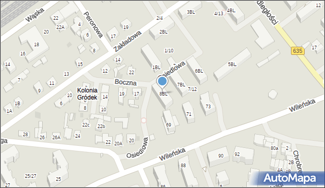 Wołomin, Osiedle Słoneczna, 8BL, mapa Wołomin