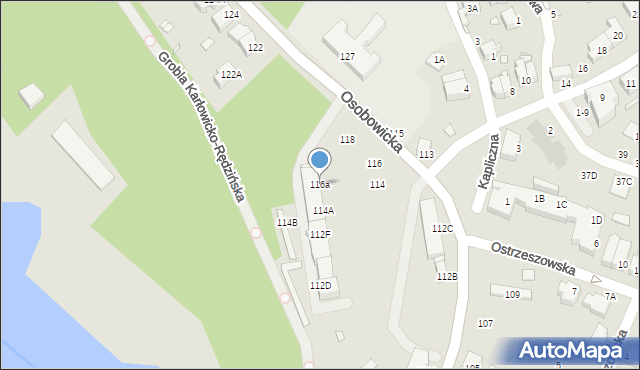 Wrocław, Osobowicka, 116a, mapa Wrocławia