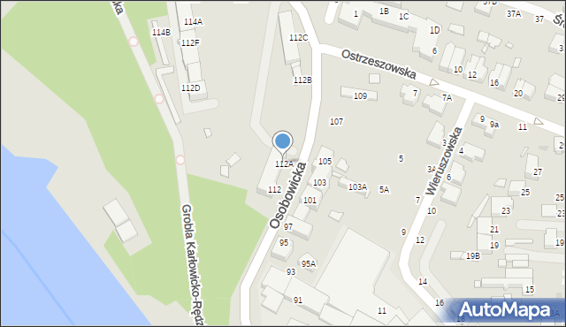 Wrocław, Osobowicka, 112A, mapa Wrocławia