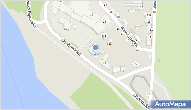 Wrocław, Osobowicka, 81, mapa Wrocławia