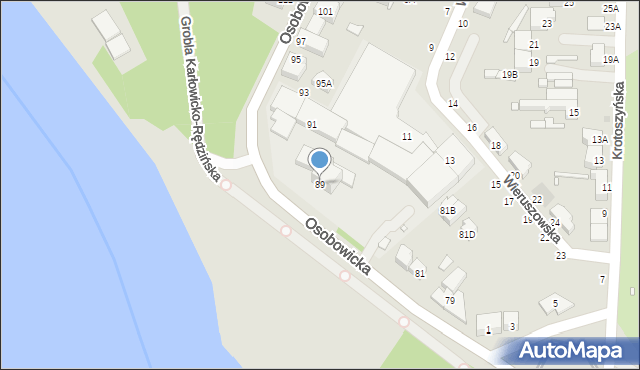 Wrocław, Osobowicka, 89, mapa Wrocławia