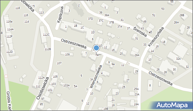 Wrocław, Ostrzeszowska, 7A, mapa Wrocławia