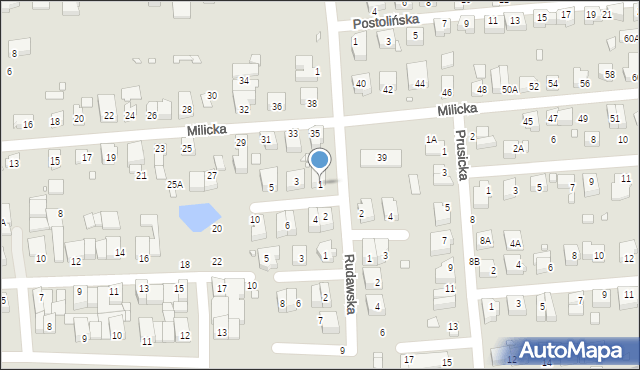 Wrocław, Osiecka, 1, mapa Wrocławia