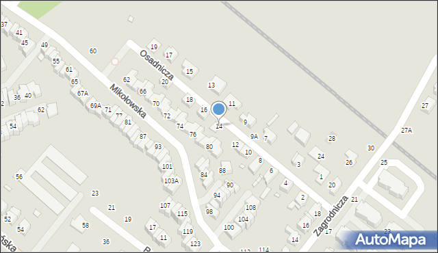 Wrocław, Osadnicza, 14, mapa Wrocławia