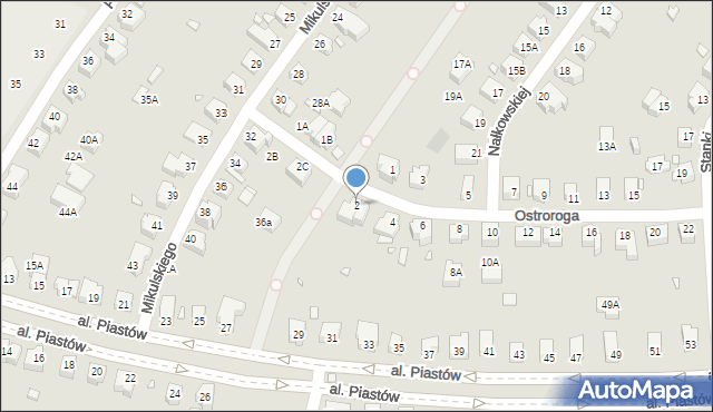 Wrocław, Ostroroga Jana, 2, mapa Wrocławia