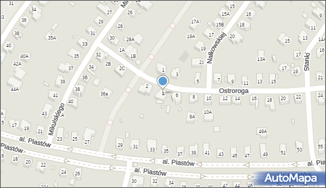 Wrocław, Ostroroga Jana, 4, mapa Wrocławia