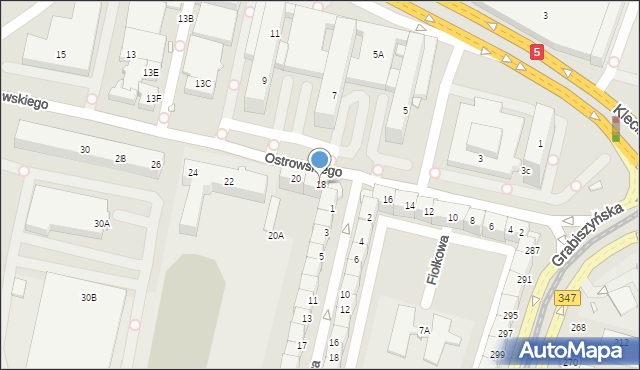 Wrocław, Ostrowskiego Aleksandra, 18, mapa Wrocławia