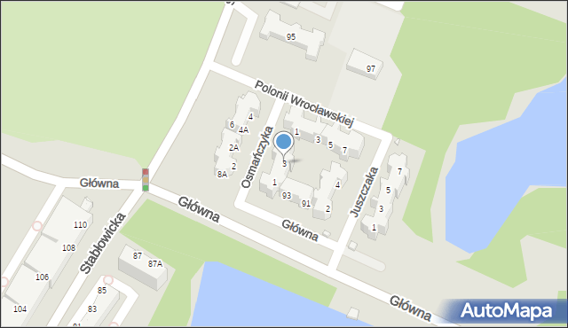 Wrocław, Osmańczyka Edmunda, 3, mapa Wrocławia