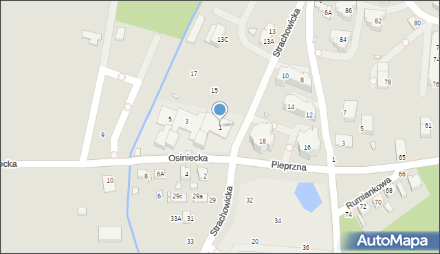 Wrocław, Osiniecka, 1, mapa Wrocławia