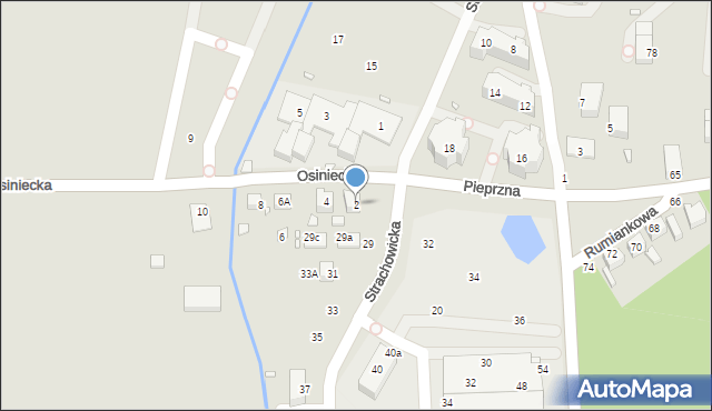 Wrocław, Osiniecka, 2, mapa Wrocławia