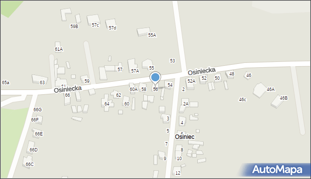 Wrocław, Osiniecka, 56, mapa Wrocławia