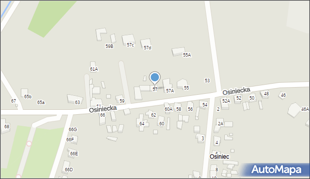 Wrocław, Osiniecka, 57, mapa Wrocławia