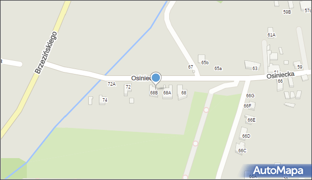 Wrocław, Osiniecka, 70, mapa Wrocławia