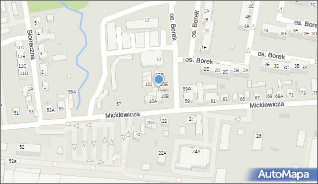 Wronki, Osiedle Borek, 10C, mapa Wronki