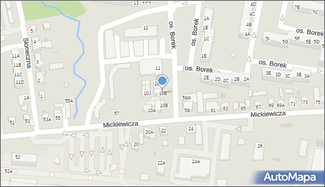 Wronki, Osiedle Borek, 10E, mapa Wronki