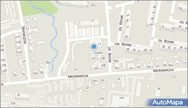 Wronki, Osiedle Borek, 10H, mapa Wronki