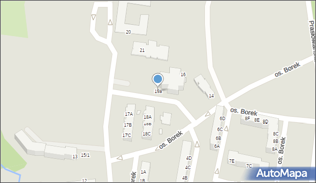 Wronki, Osiedle Borek, 19a, mapa Wronki