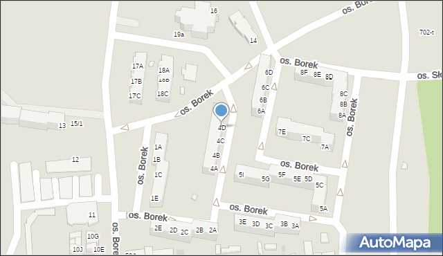 Wronki, Osiedle Borek, 4D, mapa Wronki