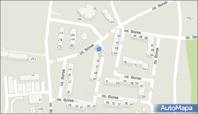 Wronki, Osiedle Borek, 4E, mapa Wronki