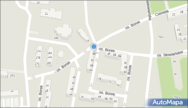 Wronki, Osiedle Borek, 6D, mapa Wronki