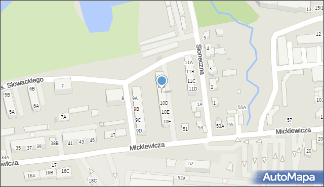 Wronki, Osiedle Słowackiego Juliusza, 10C, mapa Wronki