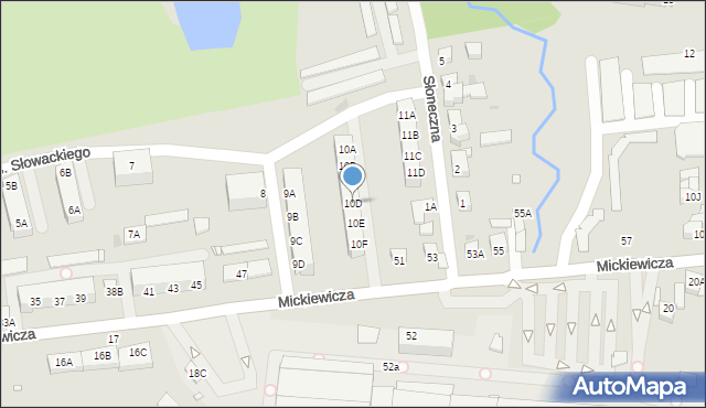 Wronki, Osiedle Słowackiego Juliusza, 10D, mapa Wronki