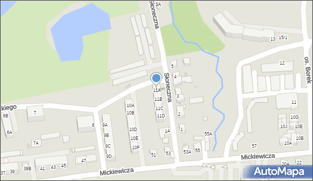 Wronki, Osiedle Słowackiego Juliusza, 11A, mapa Wronki