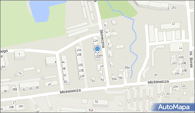 Wronki, Osiedle Słowackiego Juliusza, 11D, mapa Wronki