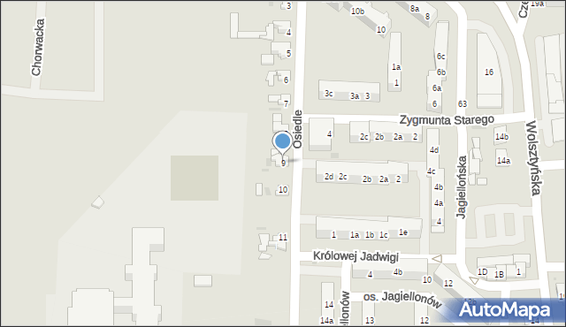 Wschowa, Osiedle, 9, mapa Wschowa