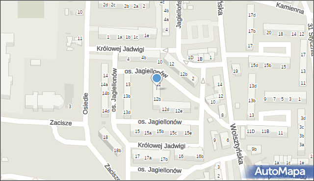 Wschowa, Osiedle Jagiellonów, 12a, mapa Wschowa