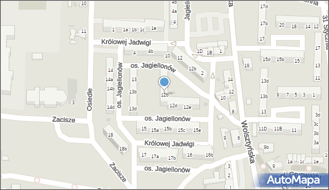 Wschowa, Osiedle Jagiellonów, 12b, mapa Wschowa