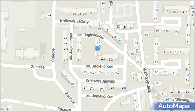 Wschowa, Osiedle Jagiellonów, 12c, mapa Wschowa